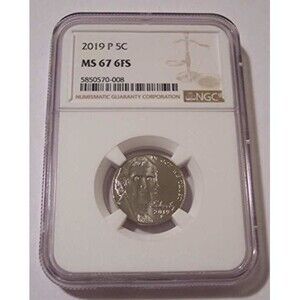 2019 P Jefferson Nickel MS67 6FS NGC